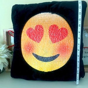 Justice fun sequence throw pillow black velour